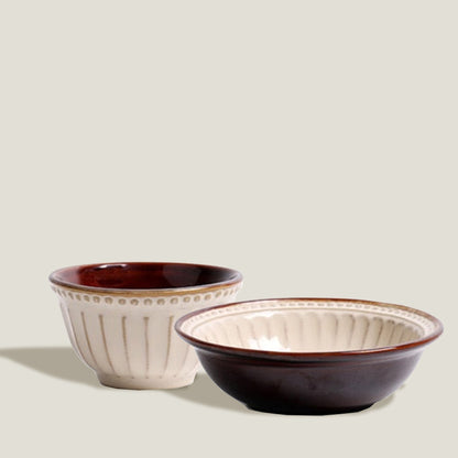 Cream Coffee Dinner Bowls