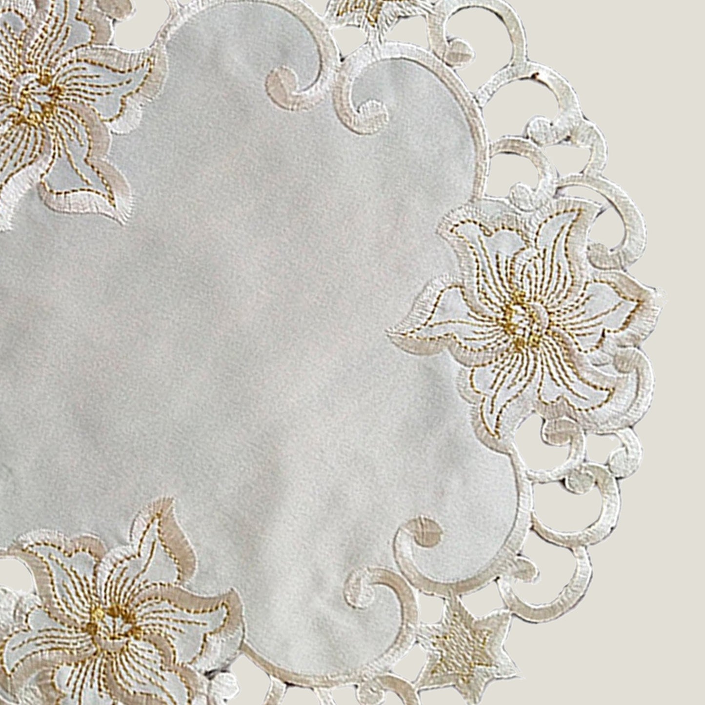 Cream Floral Embroidery Placemat