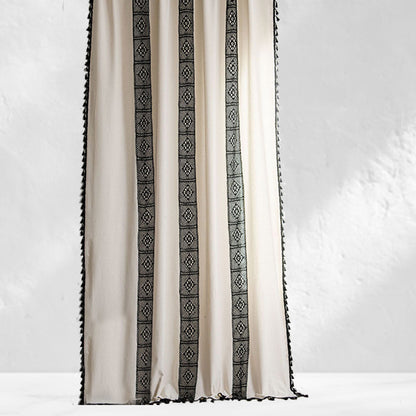 Black Beige Crochet Curtains