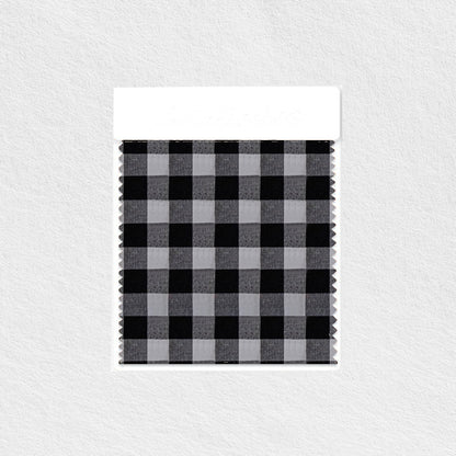 Black Gingham Plaid Crochet Curtains