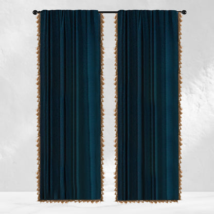 Blue Cotton Linen Curtains