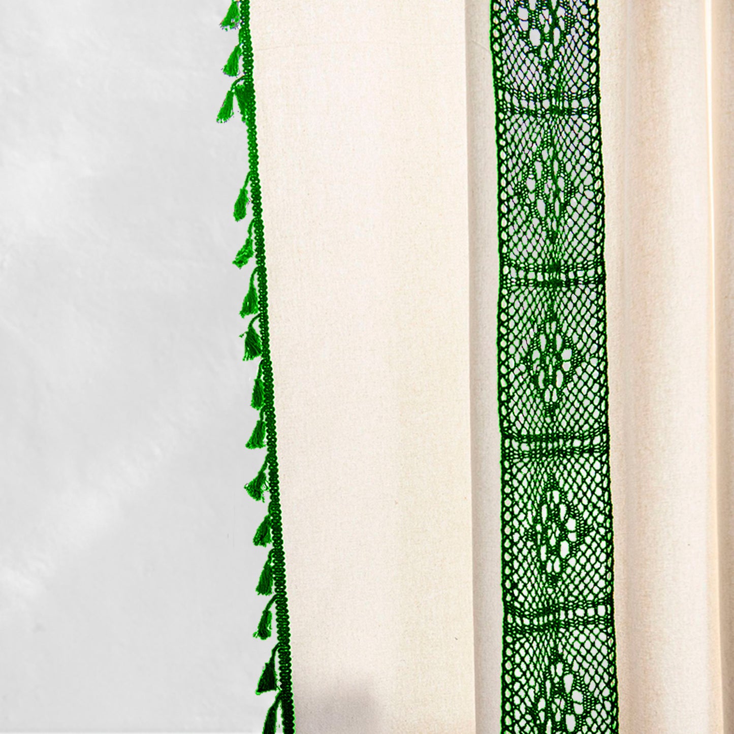 Green Crochet Curtains