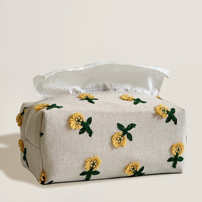 Daisy Embroidery Tissue Holder