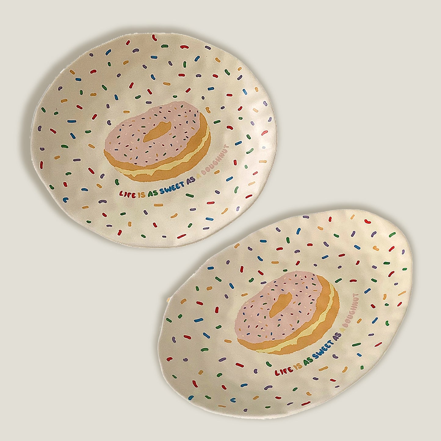 Donut Rainbow Matte Plates