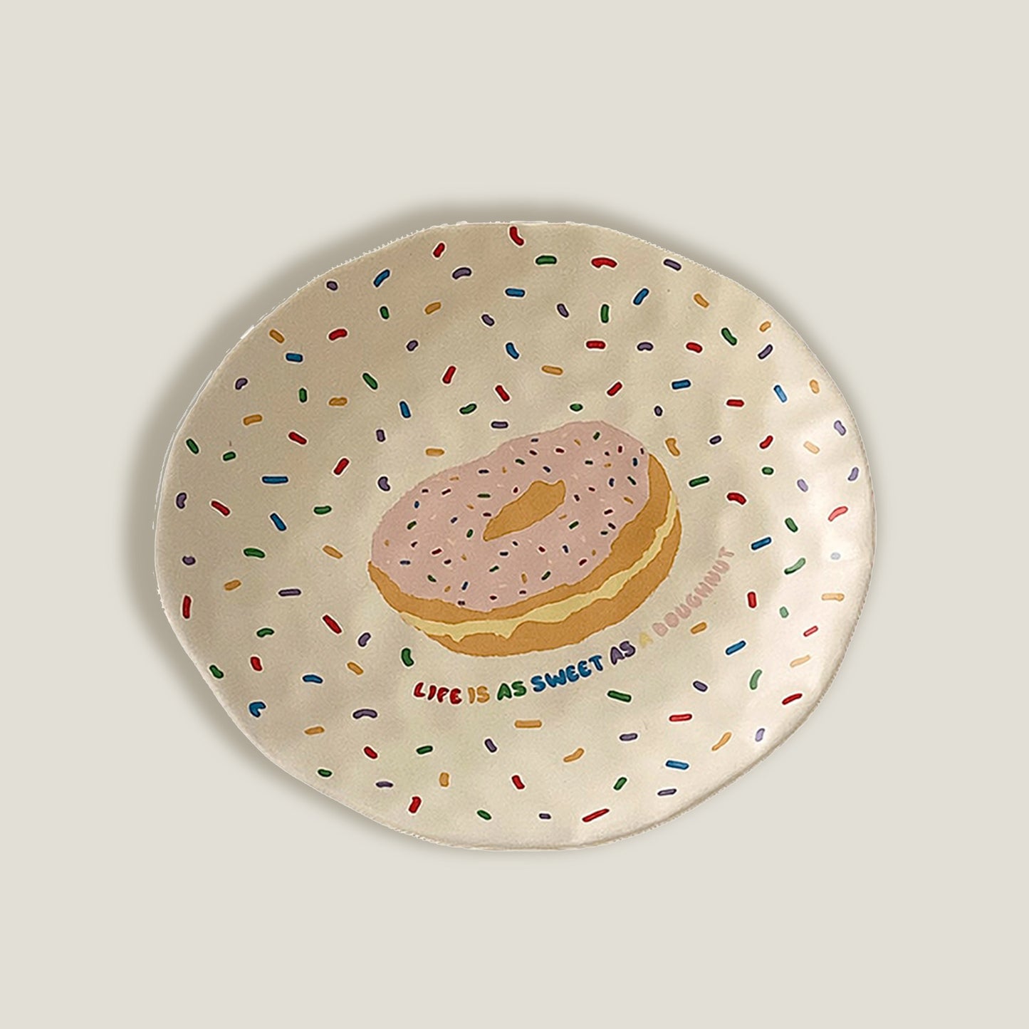 Donut Rainbow Matte Plates