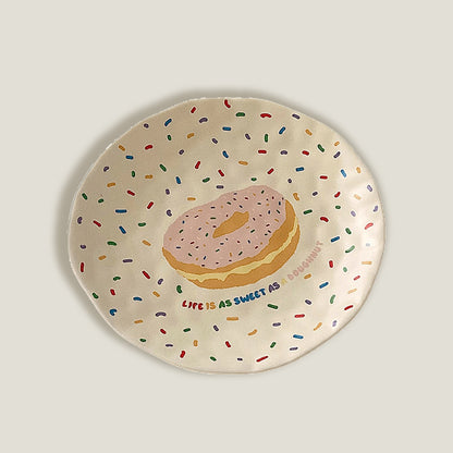 Donut Rainbow Matte Plates