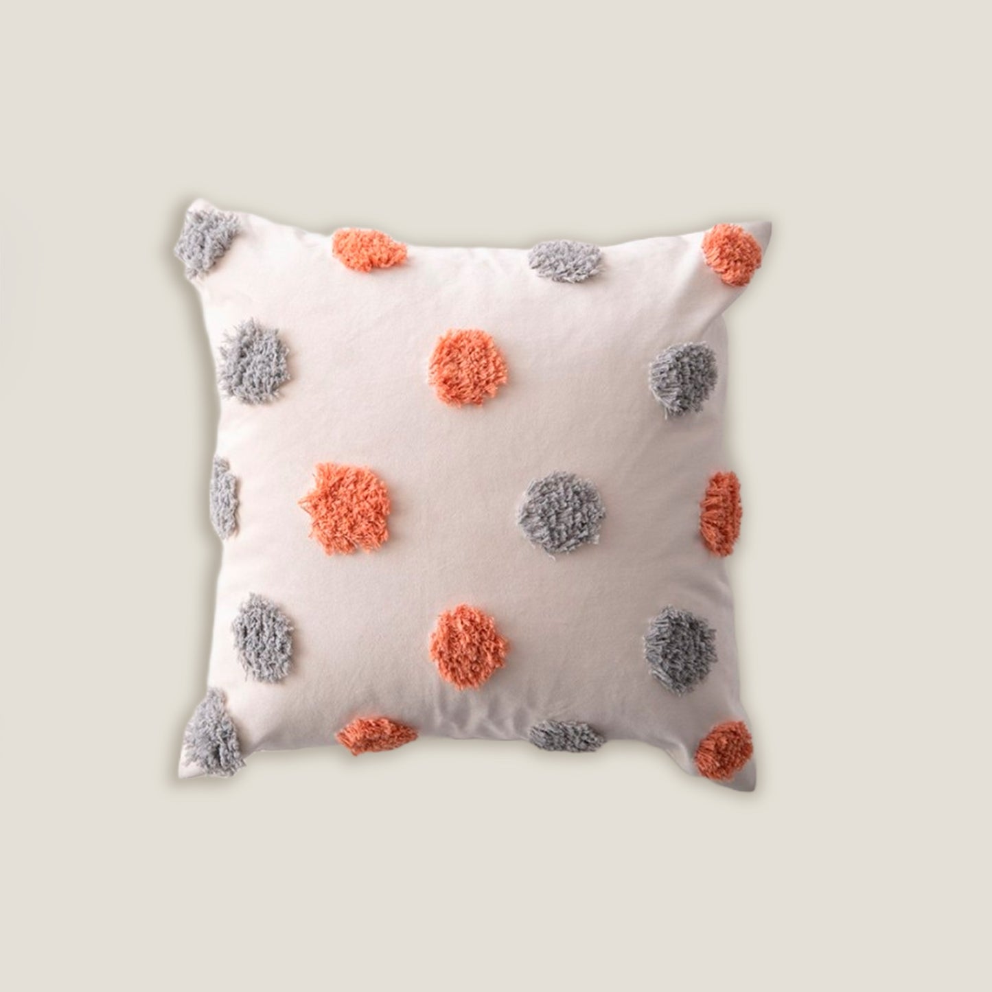 Dot Velvet White Cushion Cover