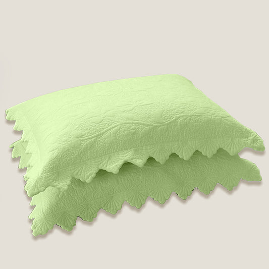 Комплект покривки за легло със зелена бродерия