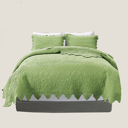 Green Embroidery Bedspread Set