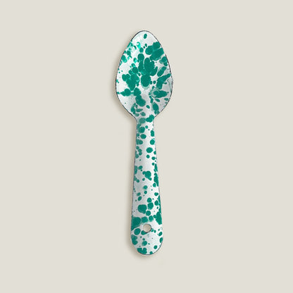 Green Enamel Soup Spoon