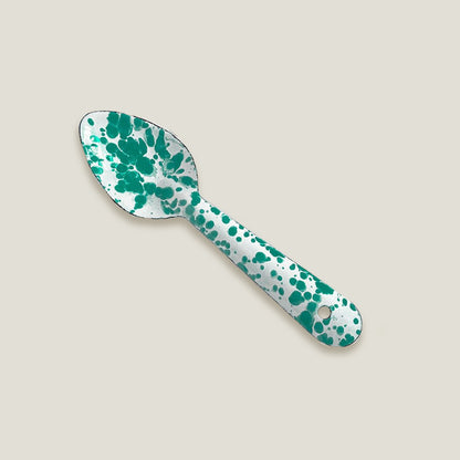 Green Enamel Soup Spoon