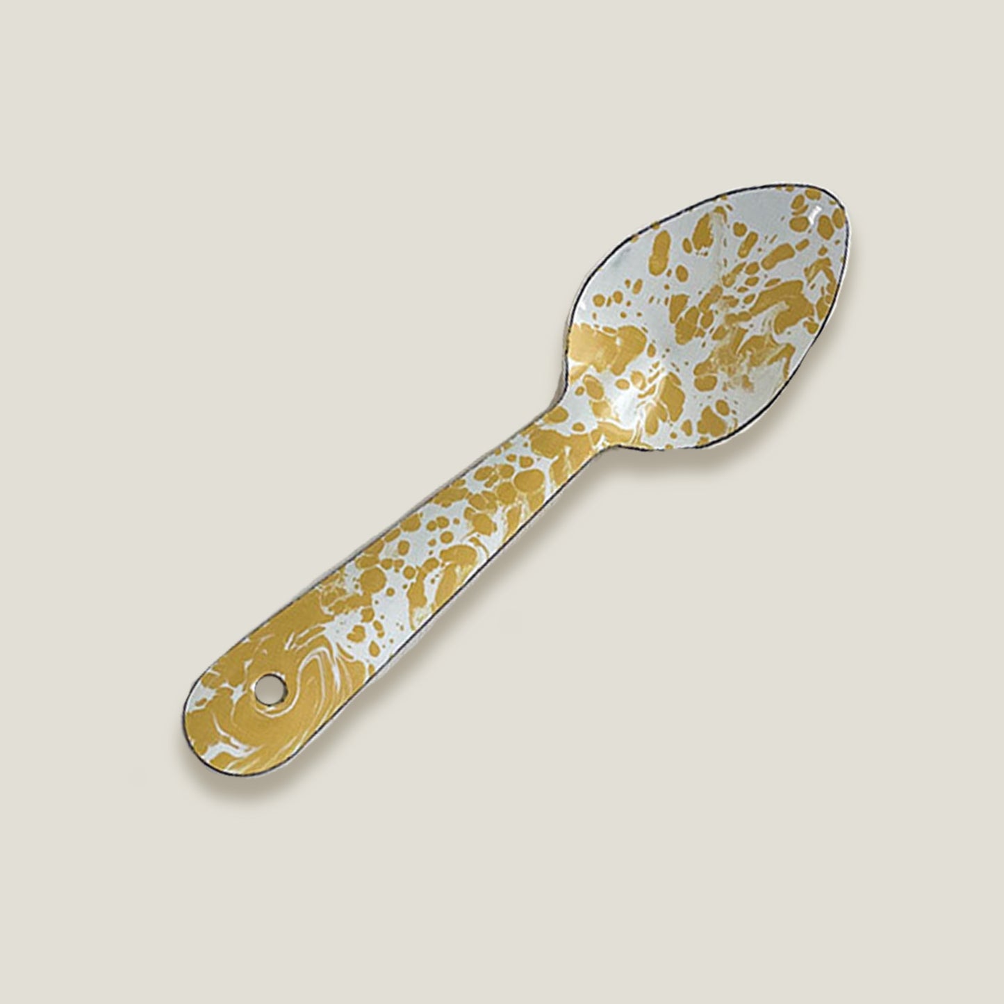 Yellow Enamel Soup Spoon