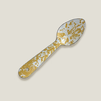 Yellow Enamel Soup Spoon