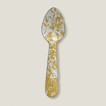 Yellow Enamel Soup Spoon