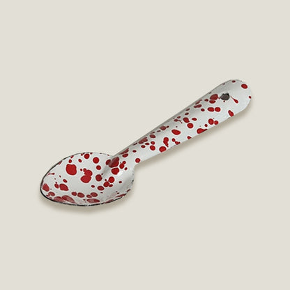 Red Enamel Soup Spoon