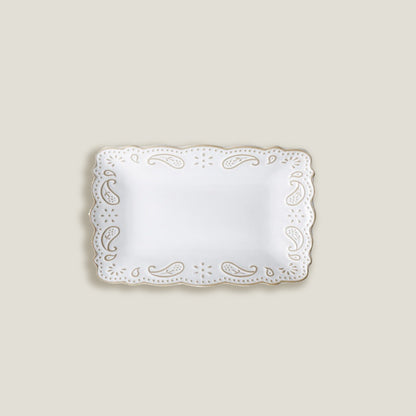 Floral Embossed Sqaure Plates Set