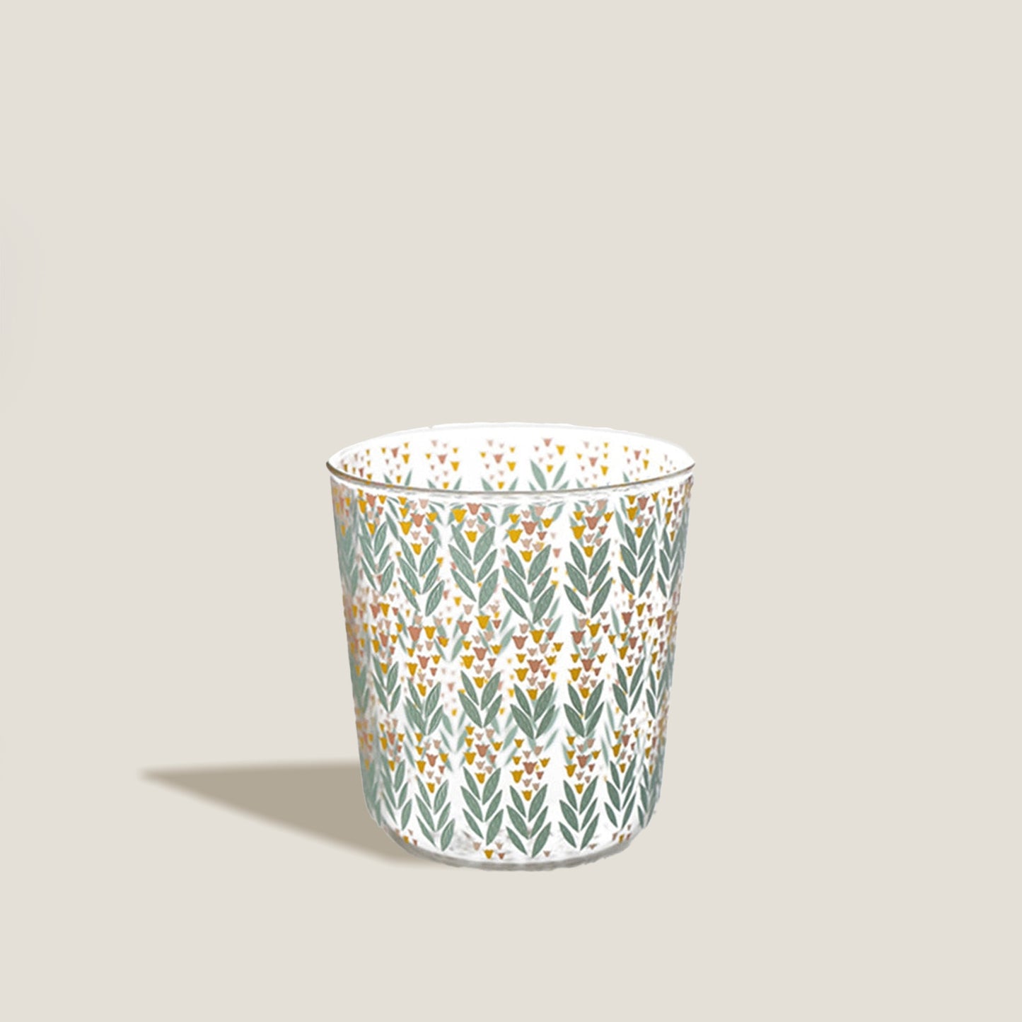 Taza De Cristal Floral Arcoíris