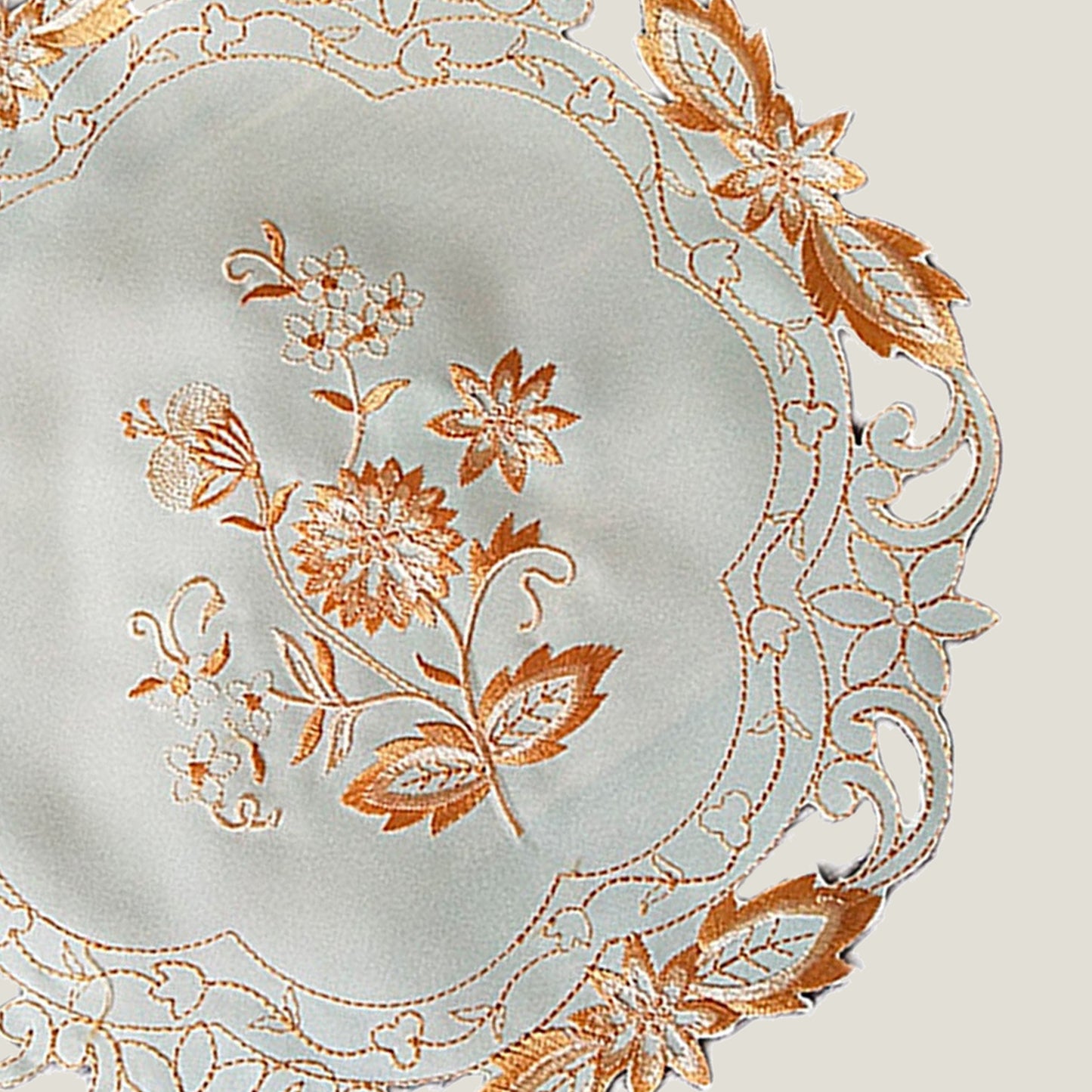 Gold Floral Embroidery Placemat