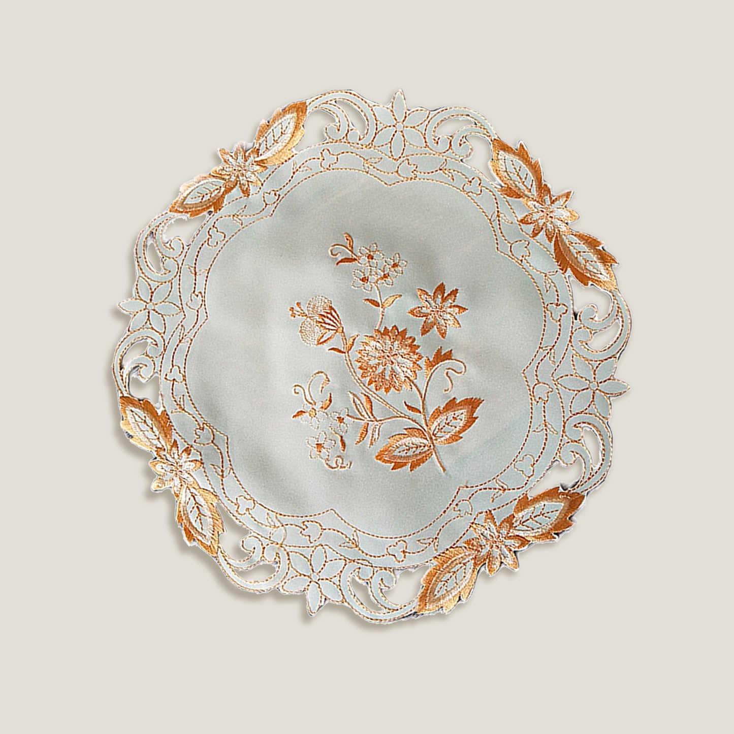 Gold Floral Embroidery Placemat