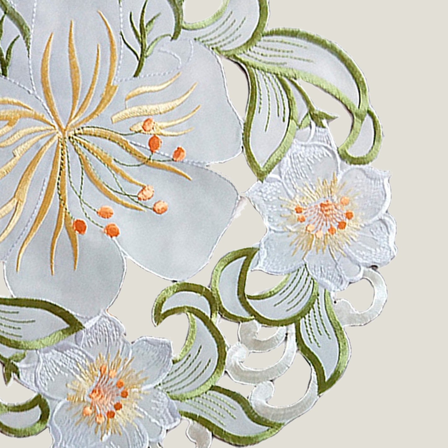 Green Floral Embroidery Placemat