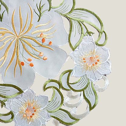 Green Floral Embroidery Placemat