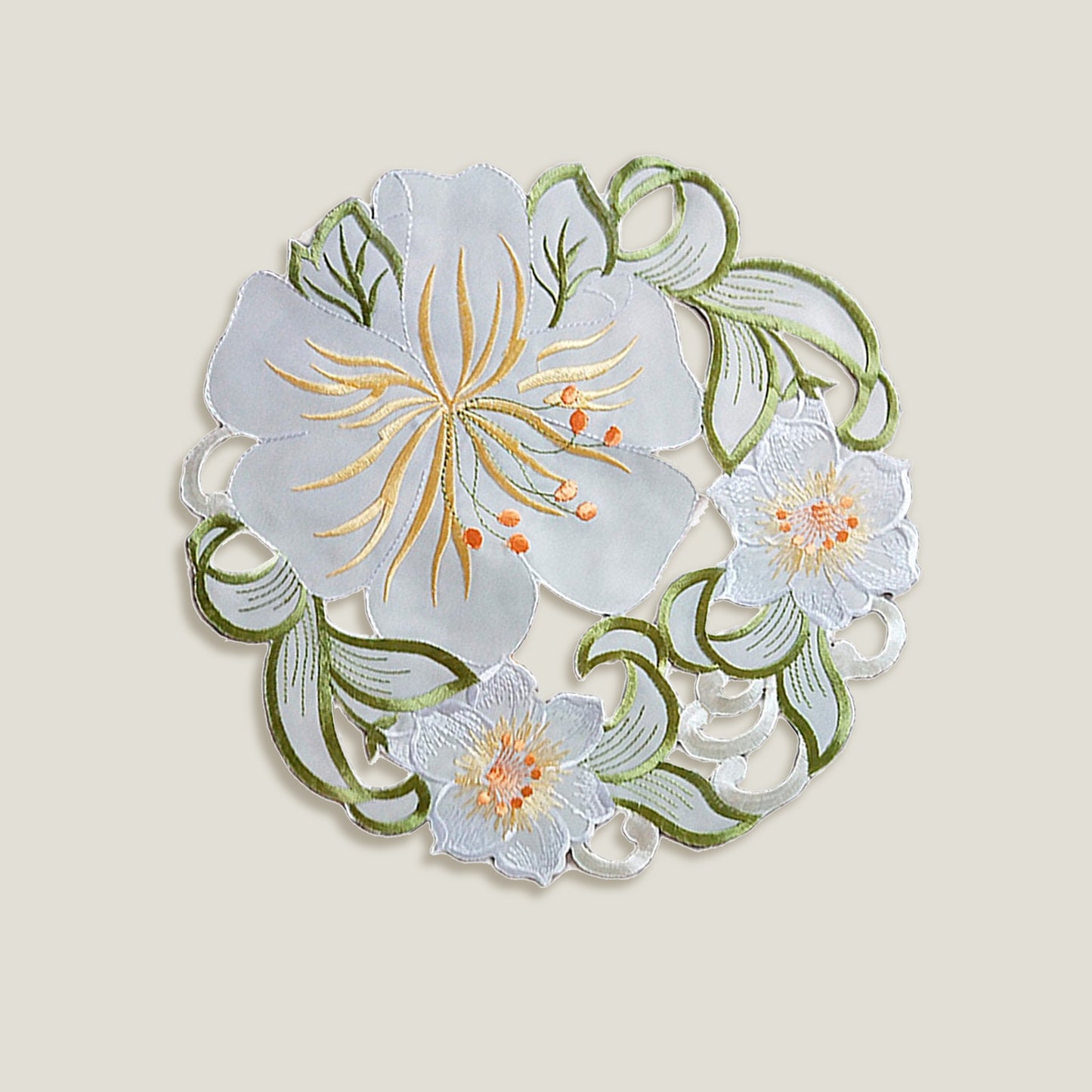 Green Floral Embroidery Placemat