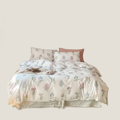 White Flower Pastoral Bedding Set