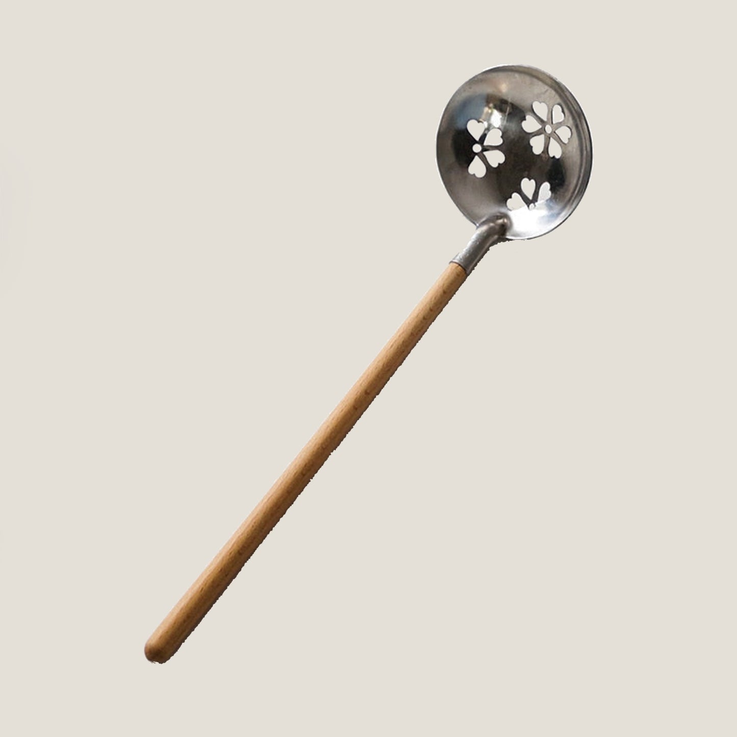 Floral Wood Colander Spoon