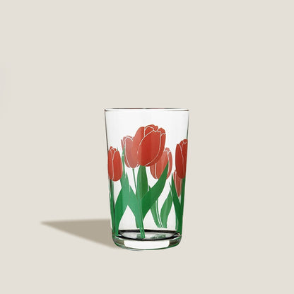 Red Tulip Flower Glass