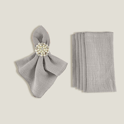 Beige Gray Gauze Table Runner