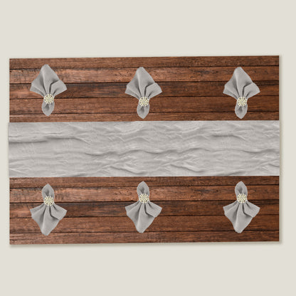 Beige Gray Gauze Table Runner