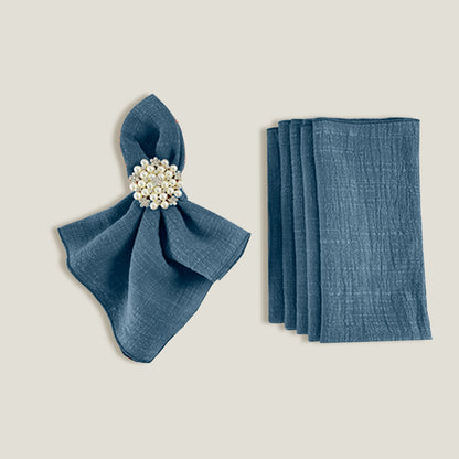 Blue Gray Gauze Table Runner