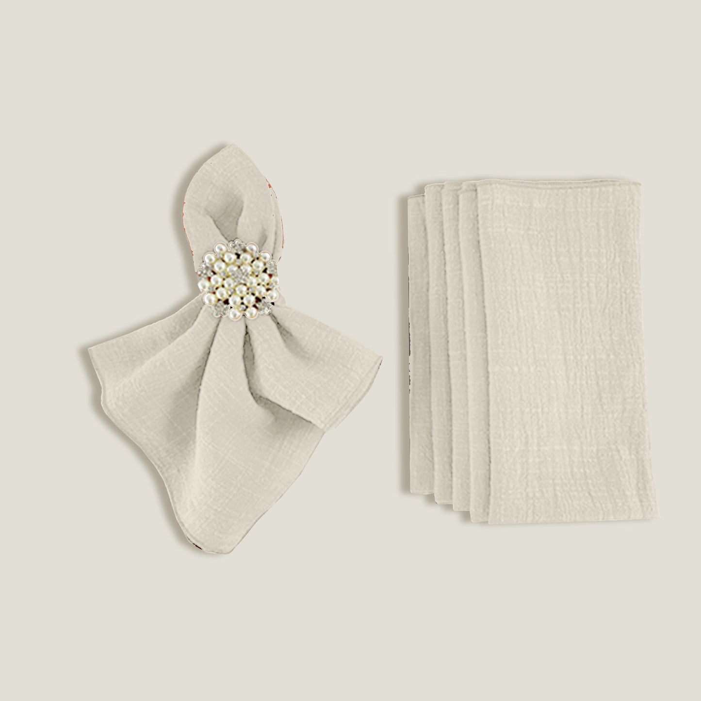 Ivory Gauze Napkin Set