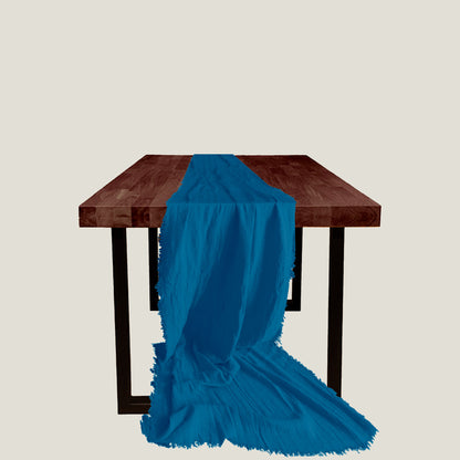 Lake Blue Gauze Table Runner