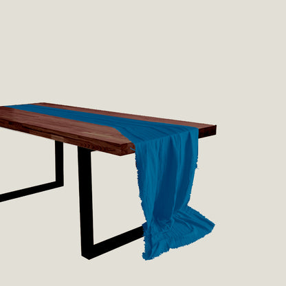 Lake Blue Gauze Table Runner