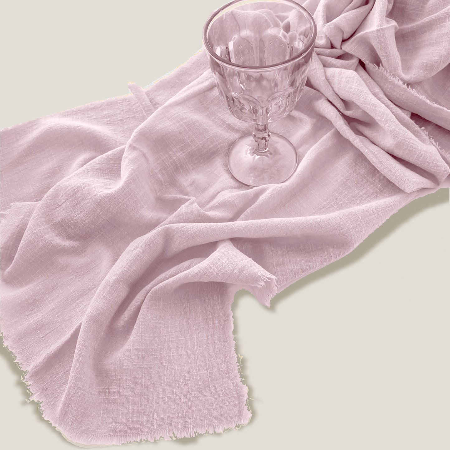 Pink Gauze Table Runner