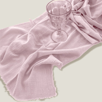 Pink Gauze Table Runner