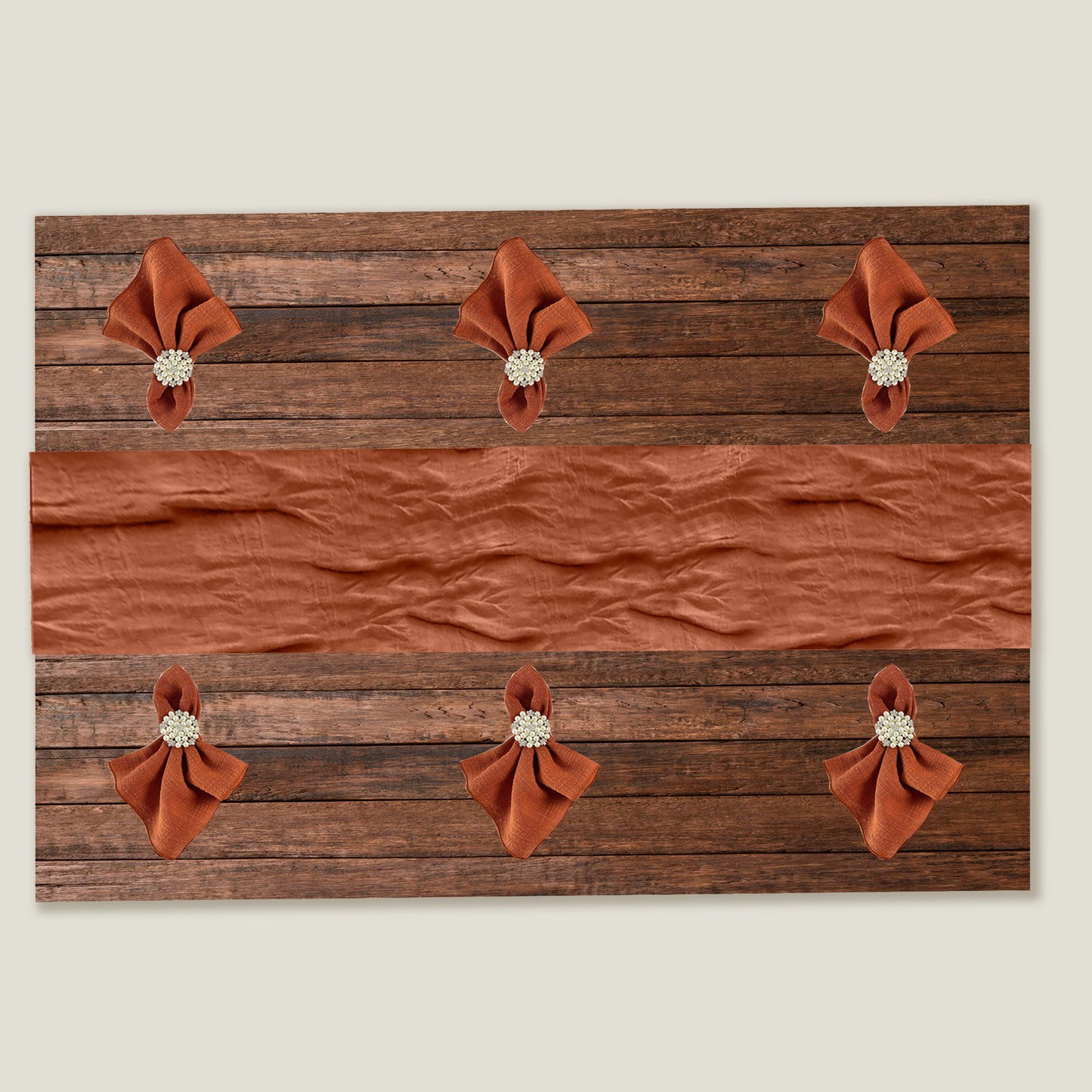 Orange Red Gauze Napkin Set