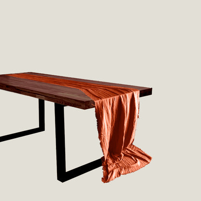 Orange Red Gauze Table Runner