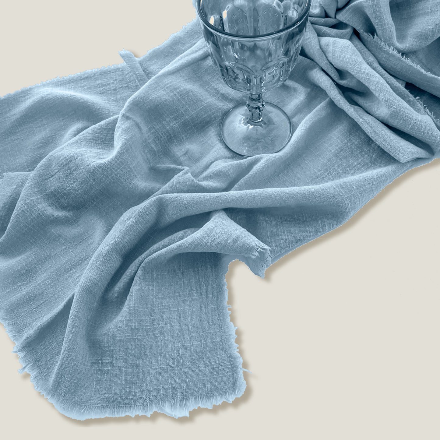 Sky Blue Gauze Table Runner