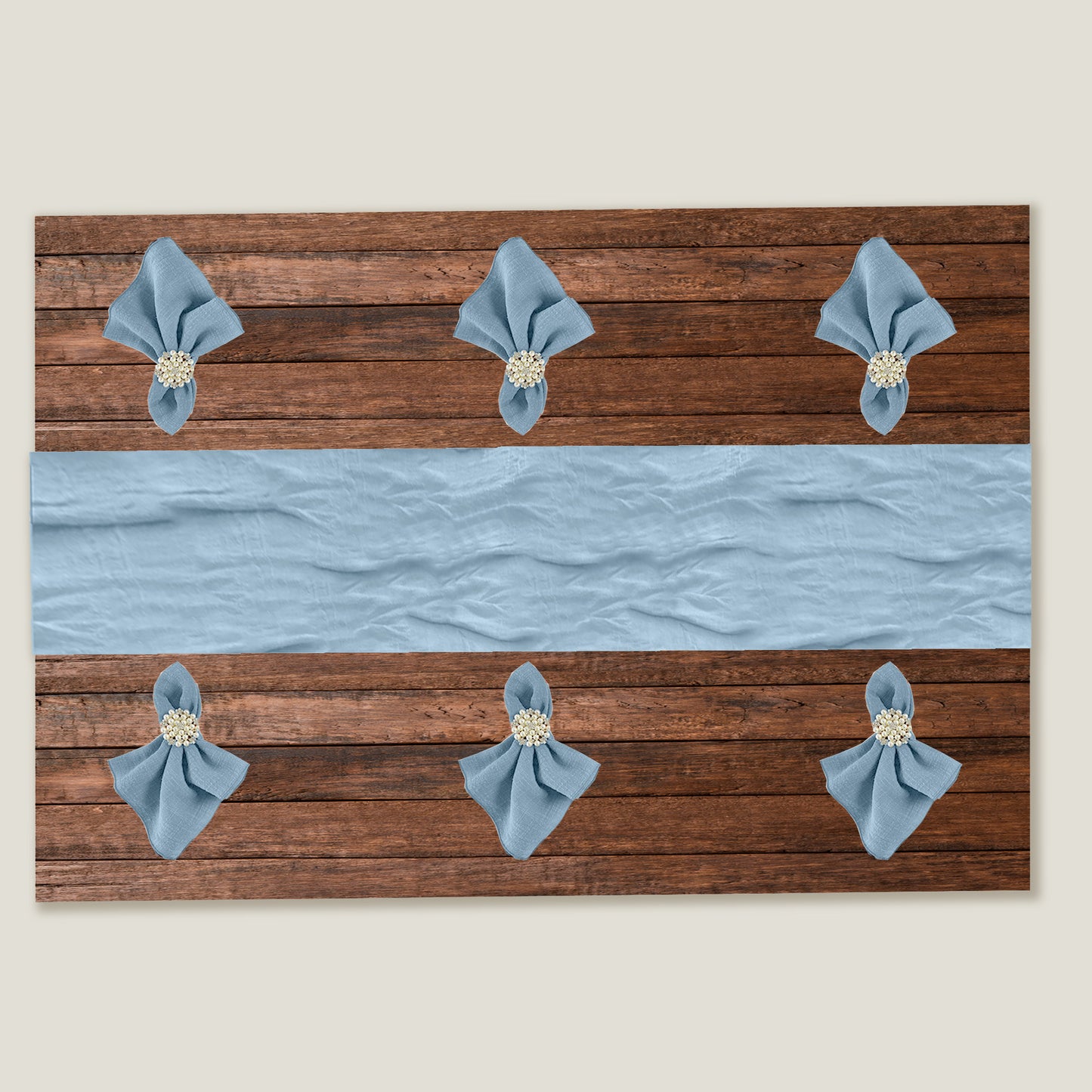 Sky Blue Gauze Table Runner