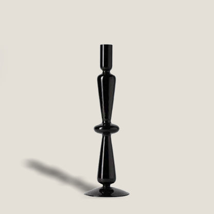 Black Glass Candle Holder