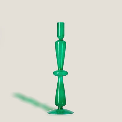 Green Glass Candle Holder