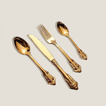 Gold Relief Engraved Cutlery