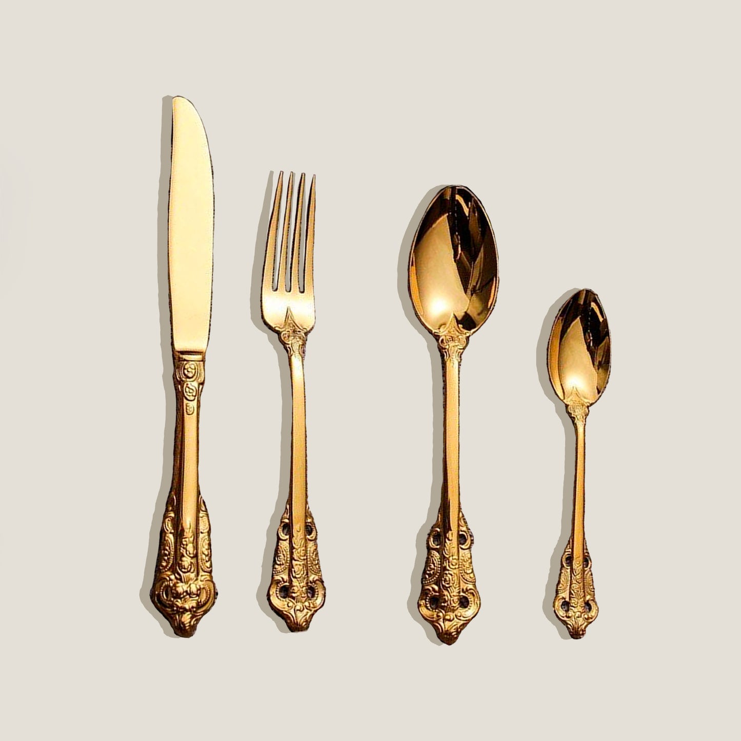 Gold Relief Engraved Cutlery