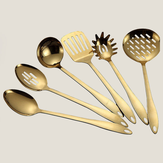 Gold ovale Küchen utensilien