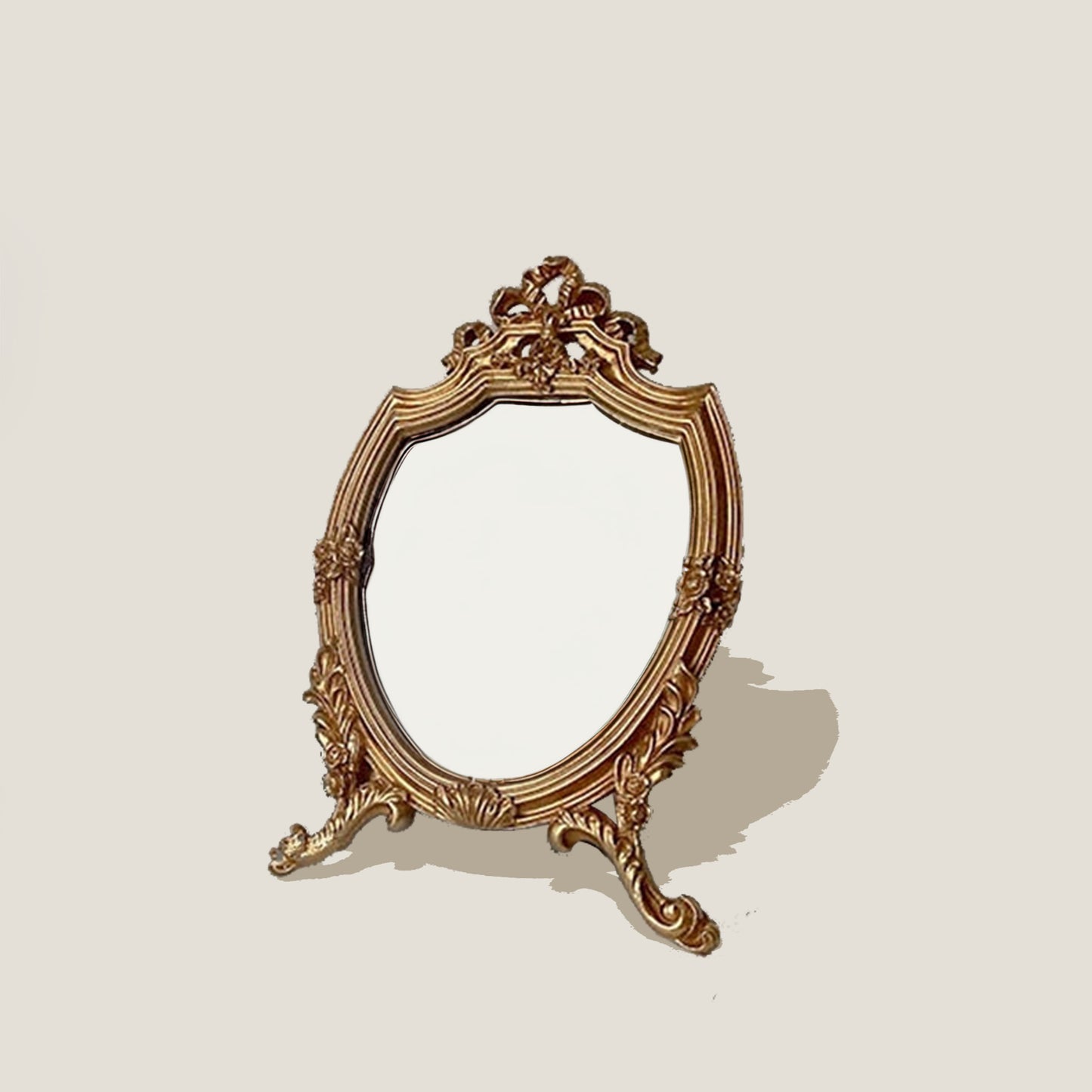 Espejo De Mesa Ovalado Dorado