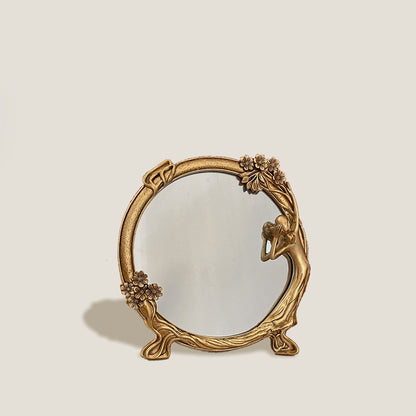 Gold Circle Table Mirror