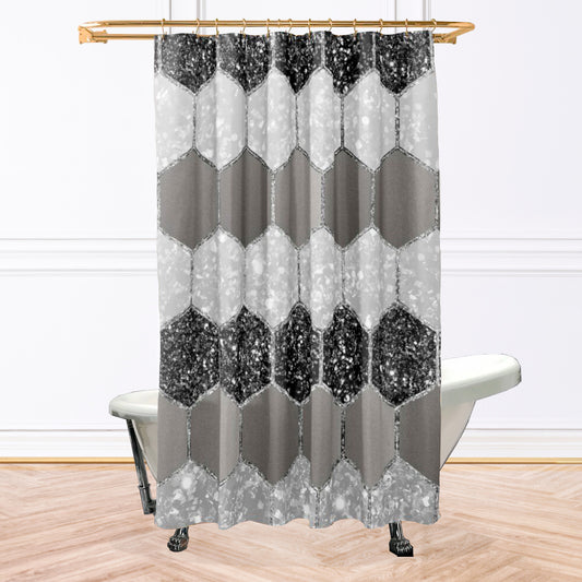 Gray Hex Shower Curtain