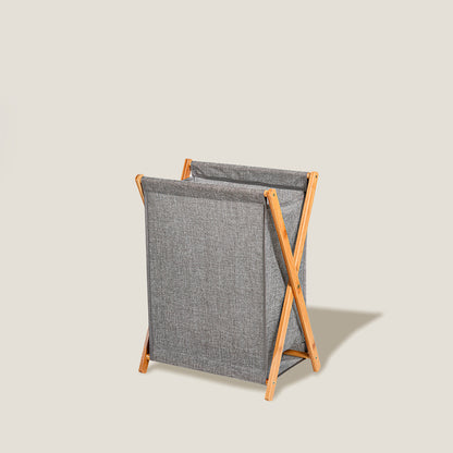 Gray Bamboo Laundry Basket